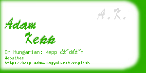 adam kepp business card
